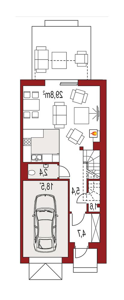 Rzut parteru lustro POW. 0,0 m²