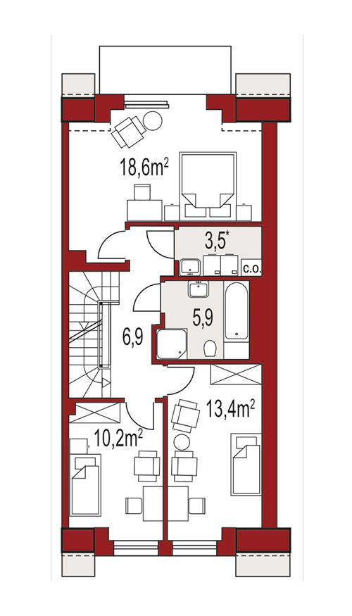 Rzut piętra POW. 0,0 m²