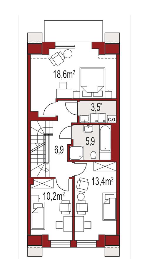 Rzut piętra POW. 0,0 m²