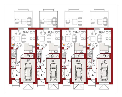 Rzut parteru POW. 0,0 m²