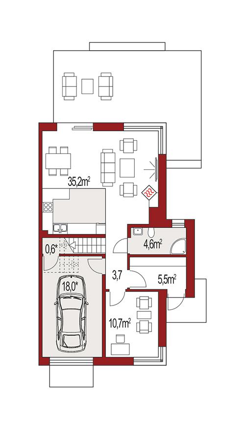 Rzut parteru POW. 0,0 m²