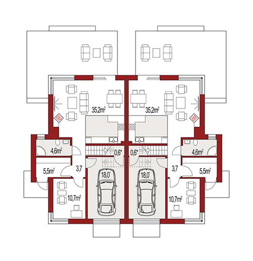 Rzut parteru POW. 0,0 m²