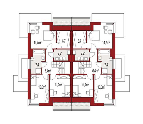 Rzut piętra POW. 0,0 m²