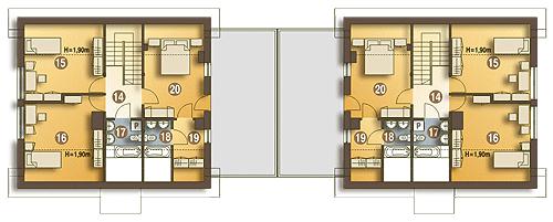 Rzut poddasza POW. 75,6 m²