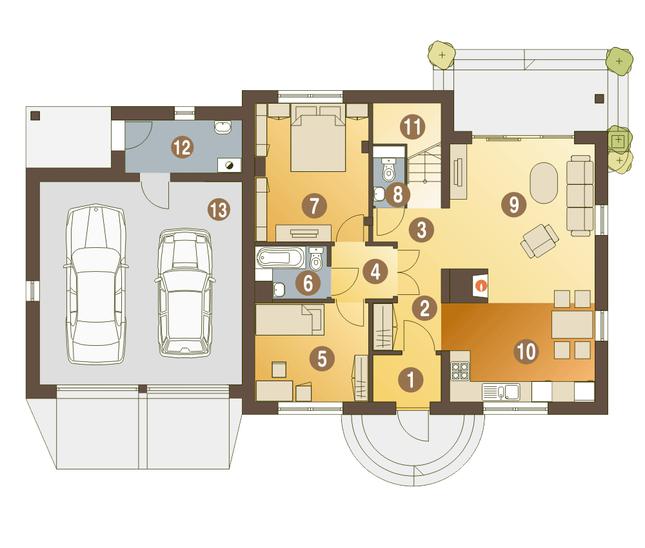 Rzut parteru POW. 116,1 m²