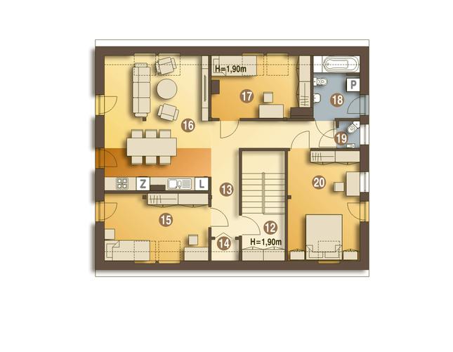 Rzut poddasza POW. 96,4 m²