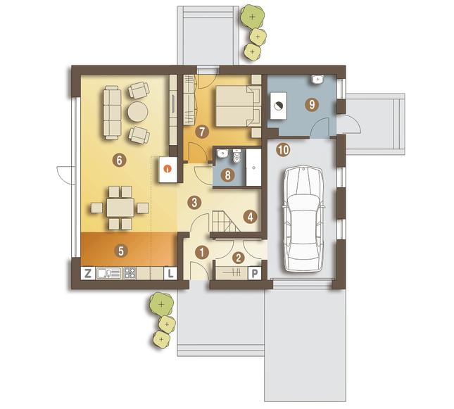 Rzut parteru POW. 94,1 m²