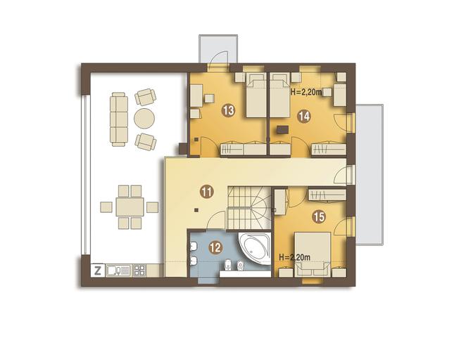 Rzut poddasza POW. 61,3 m²