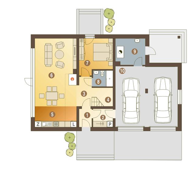Rzut parteru POW. 112,5 m²