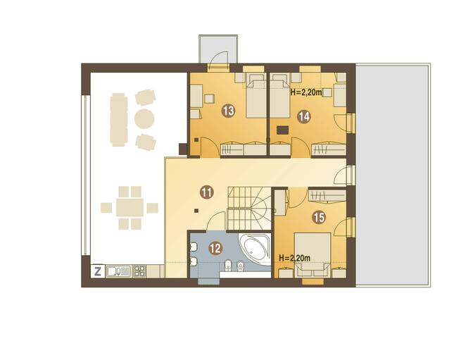 Rzut poddasza POW. 60,4 m²