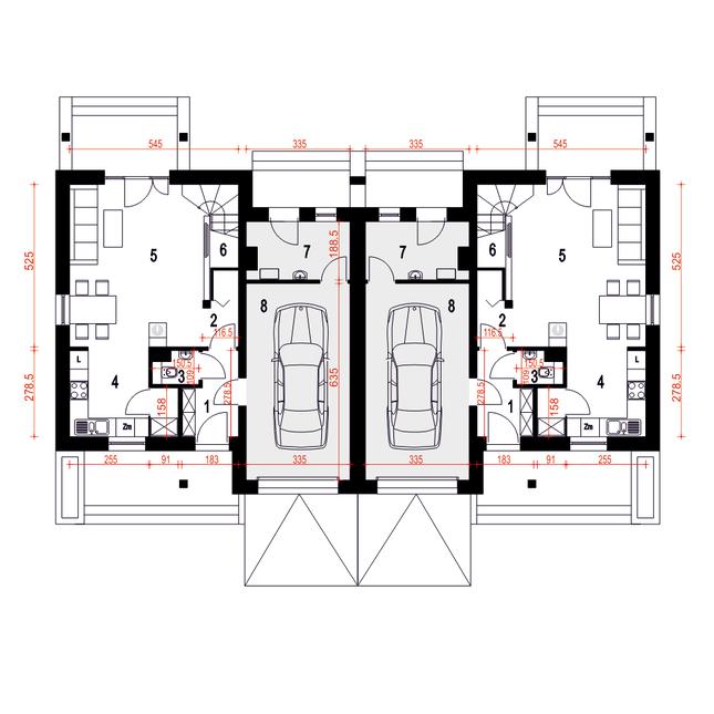 Rzut parteru POW. 70,2 m²