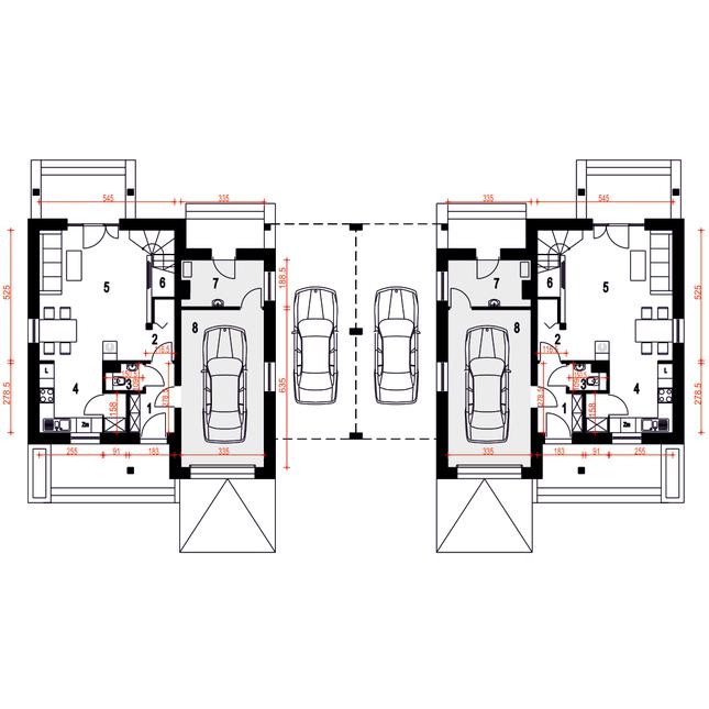 Rzut parteru POW. 70,6 m²