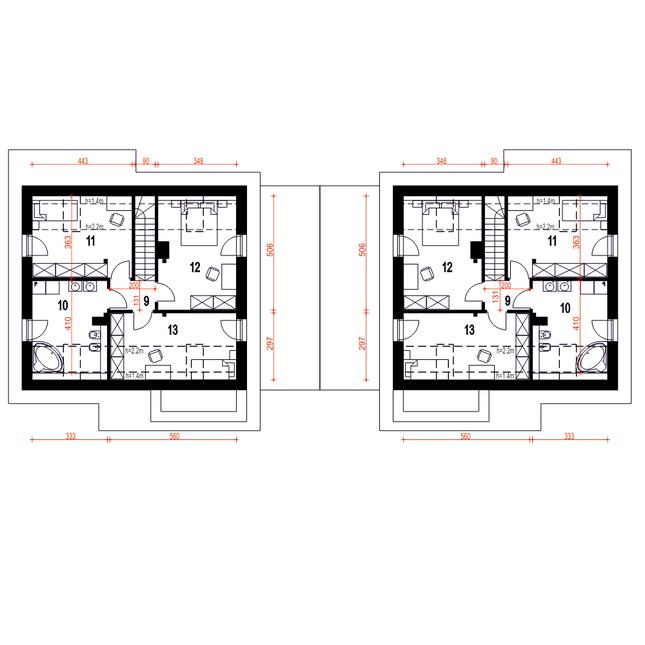 Rzut poddasza POW. 65,8 m²
