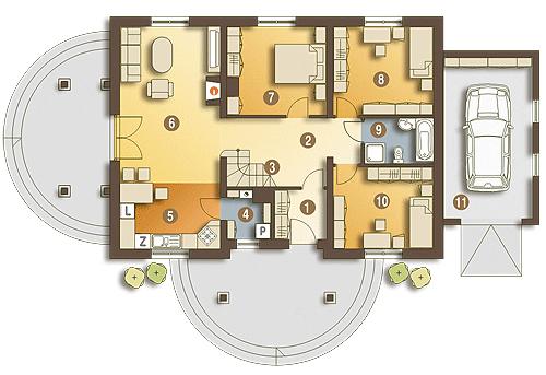 Rzut parteru POW. 120,6 m²