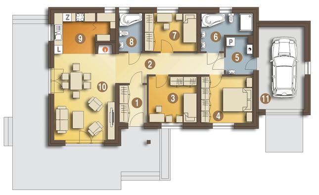 Rzut parteru POW. 120,4 m²