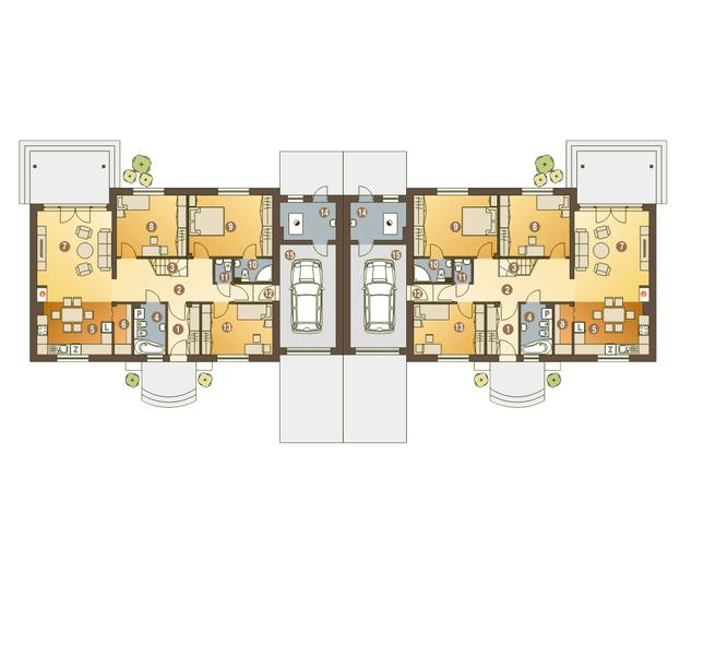 Rzut parteru POW. 135,1 m²