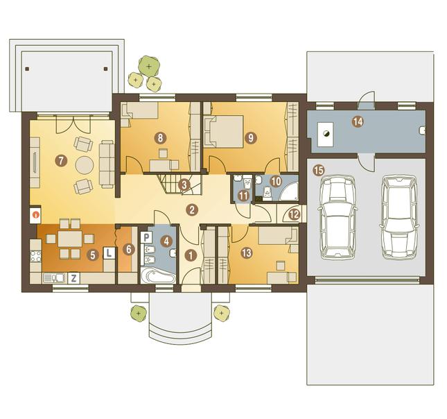 Rzut parteru POW. 156,3 m²