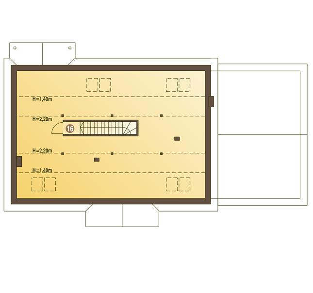 Rzut poddasza POW. 37,7 m²