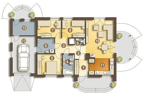 Rzut parteru POW. 119,3 m²