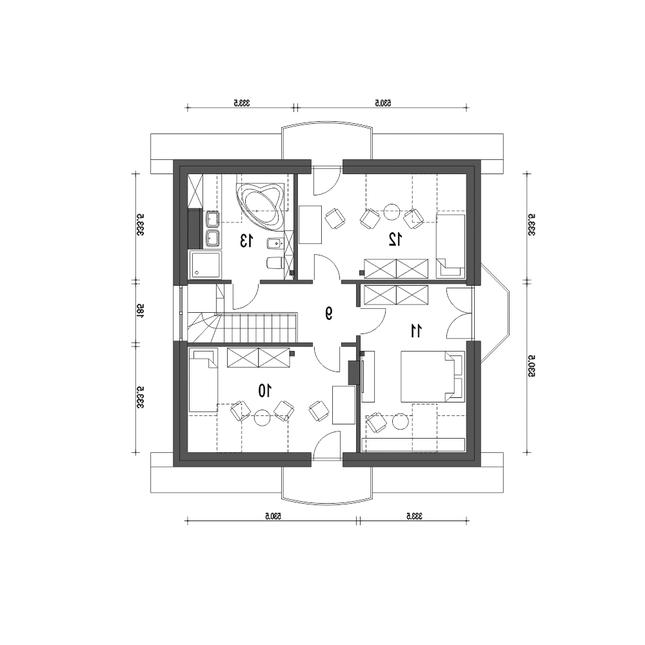 Rzut poddasza lustro POW. 68,8 m²