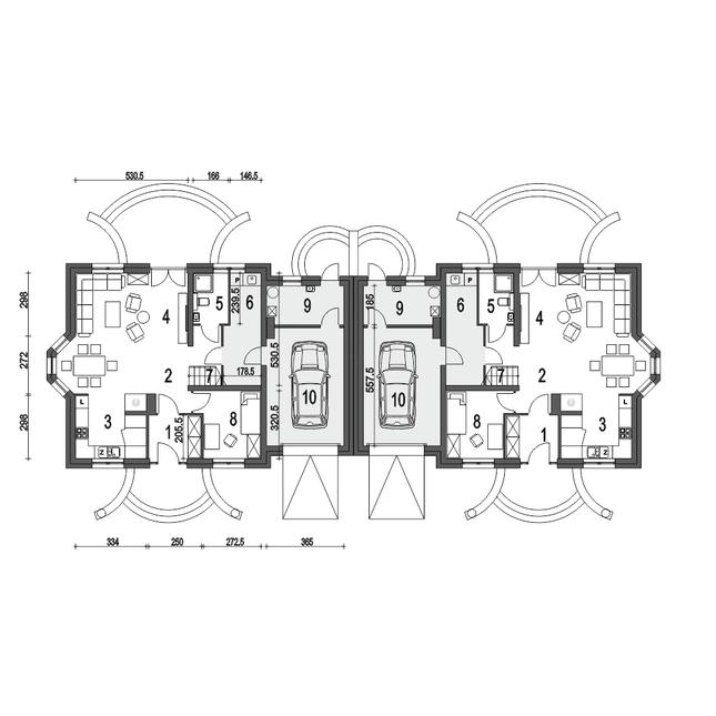 Rzut parteru POW. 101,0 m²