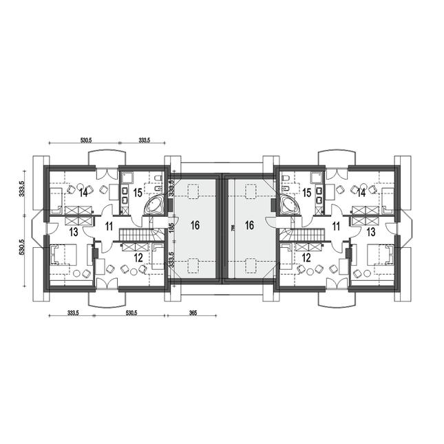 Rzut poddasza POW. 95,7 m²