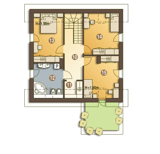 Rzut poddasza POW. 62,9 m²