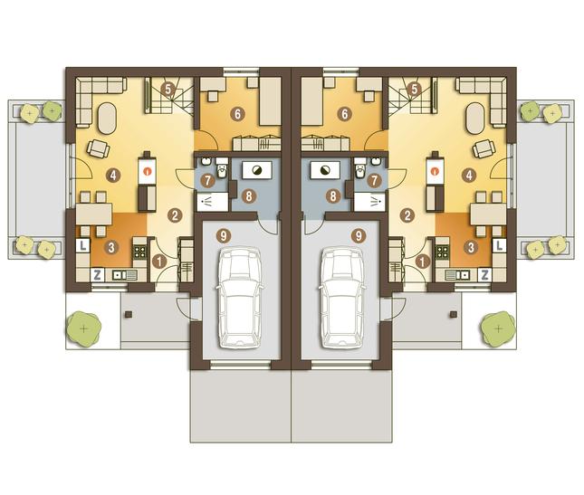 Rzut parteru POW. 76,5 m²