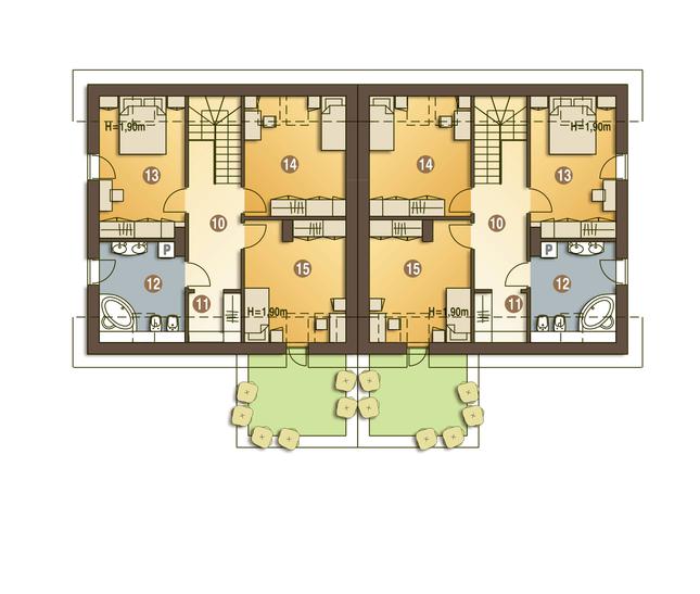 Rzut poddasza POW. 62,2 m²