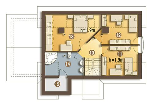 Rzut poddasza POW. 69,5 m²