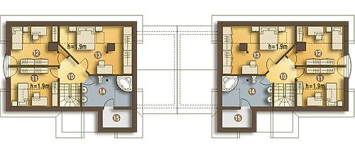 Rzut poddasza POW. 69,6 m²