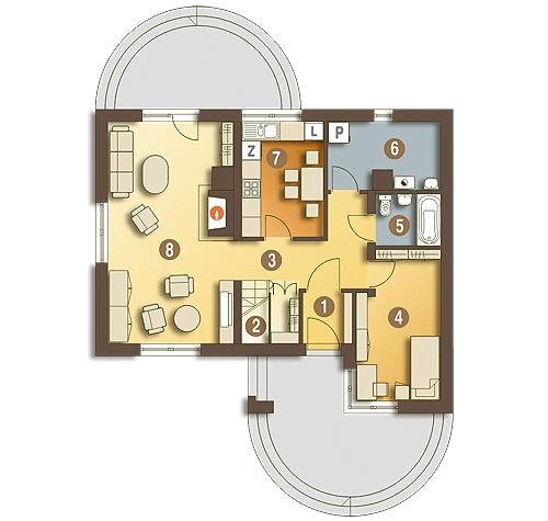Rzut parteru lustro POW. 71,0 m²