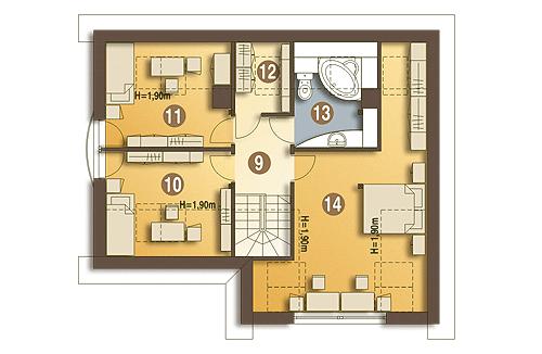 Rzut poddasza POW. 74,8 m²