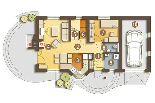 Rzut parteru POW. 67,1 m²