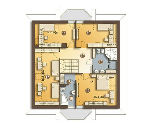 Rzut poddasza POW. 105,8 m²