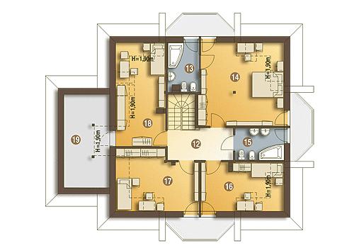 Rzut poddasza POW. 105,5 m²