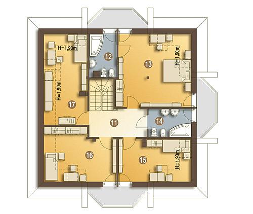 Rzut poddasza POW. 105,9 m²