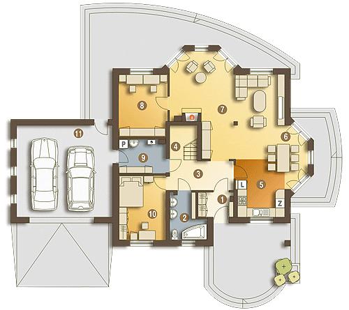 Rzut parteru POW. 147,5 m²