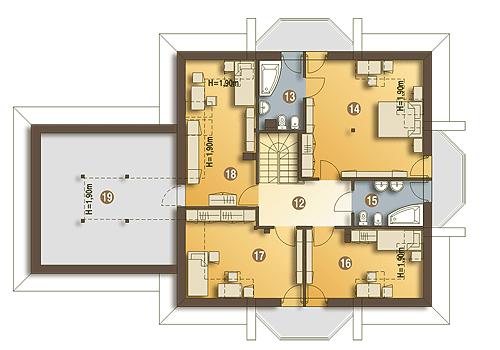 Rzut poddasza POW. 105,9 m²