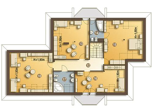Rzut poddasza POW. 158,7 m²