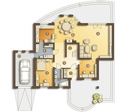 Rzut parteru POW. 139,3 m²