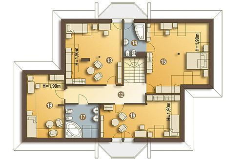 Rzut poddasza POW. 145,1 m²