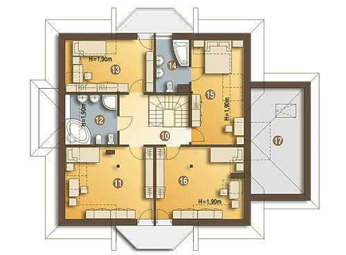 Rzut poddasza POW. 105,6 m²