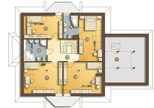 Rzut poddasza POW. 105,7 m²