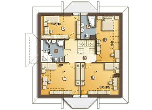 Rzut poddasza POW. 105,8 m²