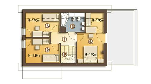 Rzut poddasza POW. 50,5 m²