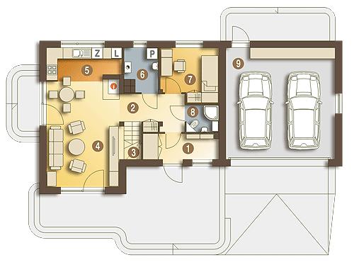 Rzut parteru POW. 93,0 m²
