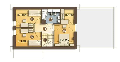 Rzut poddasza POW. 50,5 m²
