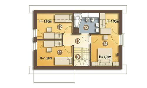 Rzut poddasza POW. 50,4 m²