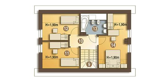 Rzut poddasza POW. 51,1 m²